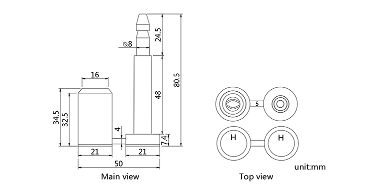 TX-BS204 bolt seal CAD