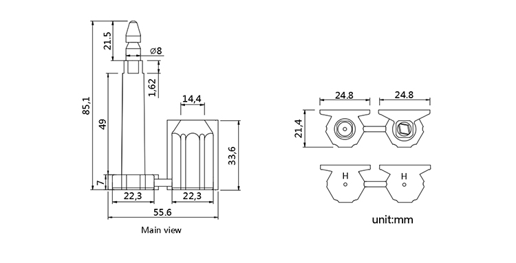 TXBS-301 bolt seal CAD