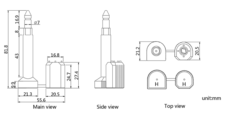 TXBS-303 Mechanical bolt seal CAD