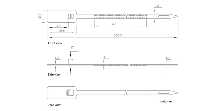 TXPS202 disposable plastic security lock CAD