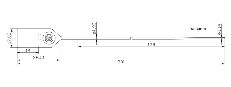 TXPS009 numbered plastic locking tags seal CAD