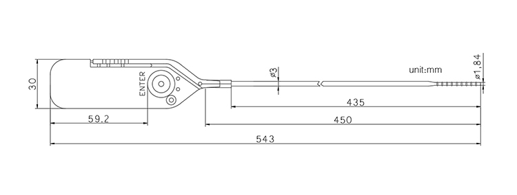 TX-PS002 Pull up plastic seal CAD