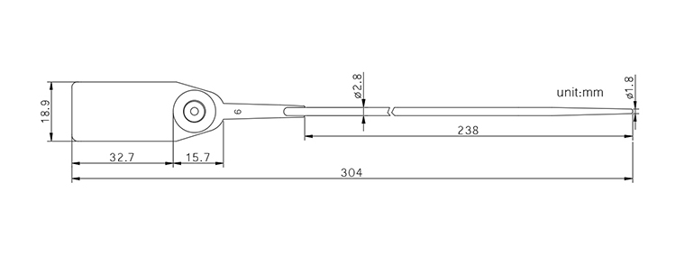 small convenience use Tamper proof plastic lead seal CAD