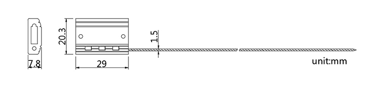 Factory adjustable length pull tight cable crimp seal CAD