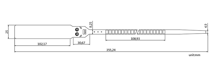 Security plastic tags seals for bags CAD