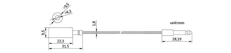 Fixed Length Plastic Seals for Rubber Cable Sealing CAD