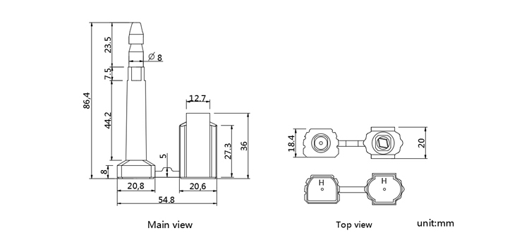 Ferrolock economic bolt seal for containers CAD