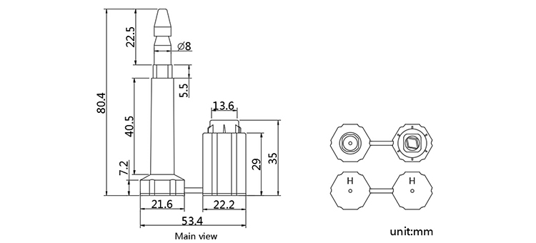 Disposable tamper evident container bolt seal CAD