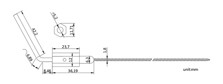 One time Chinese high security pull tight cable seal CAD