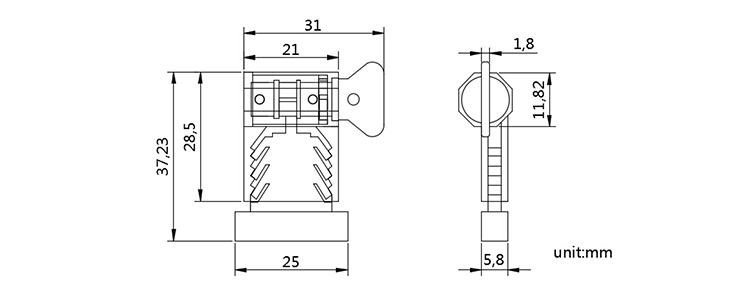 Cooper wire plastic meter seal gas meter twist seal CAD