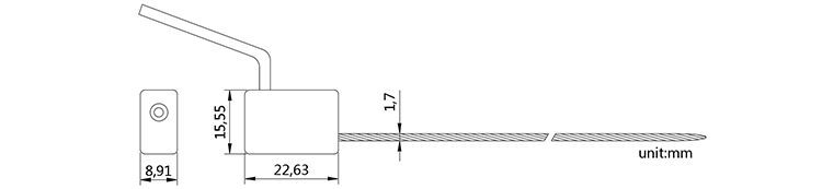 Steel wire pull tight security cable seal CAD