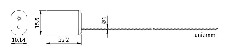 High security Chinese aluminium cable seal CAD