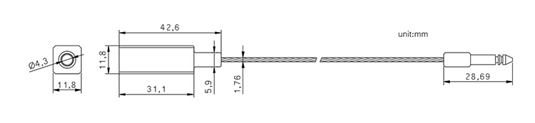 Chinese Aluminum Alloy Cable Seal Lock with Competitive Price CAD