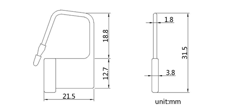 High security plastic padlock seal for Crash Cart Trolley CAD