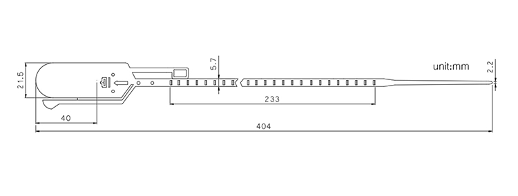 Polypropylene metal insert Pull Tight Plastic Seal CAD