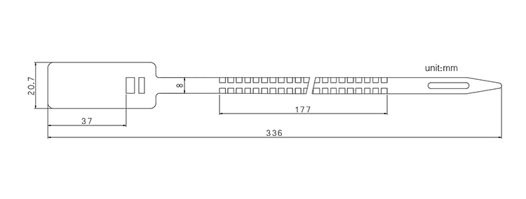 Tamper proof Metal insert plastic seal for airline CAD