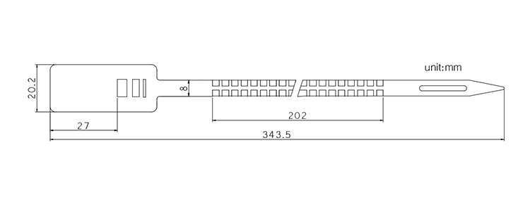 Metal Insert Pull tight high security plastic seal CAD