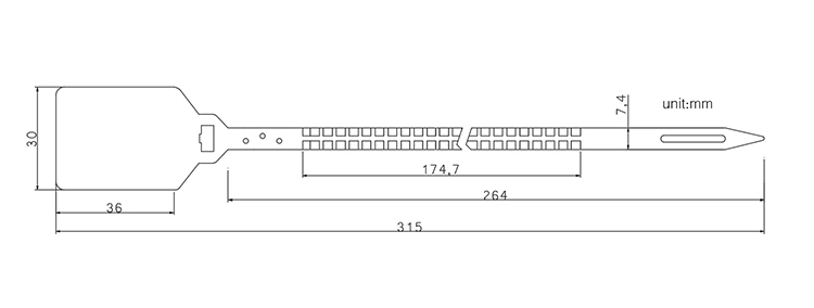 Metal insert big plastic seal with super big marking surface CAD