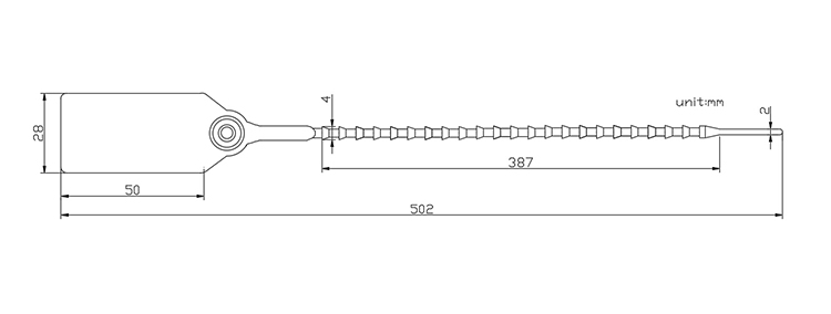 High Performance security plastic seal cable ties CAD