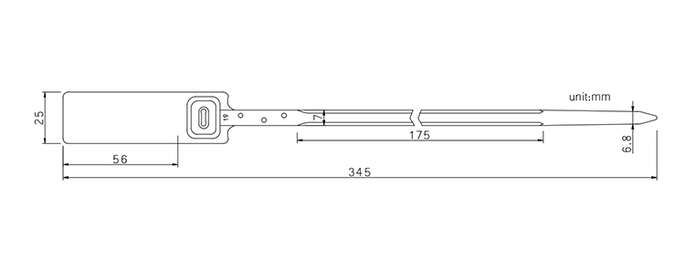 Mechanical security plastic seal with raw material CAD