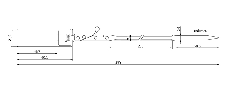 Plastic sealing strip security logistics seal containers plastic wire seal CAD