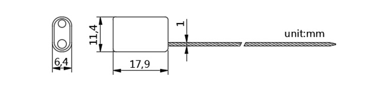 China flexible mechanical Pull tight wire seal lock CAD