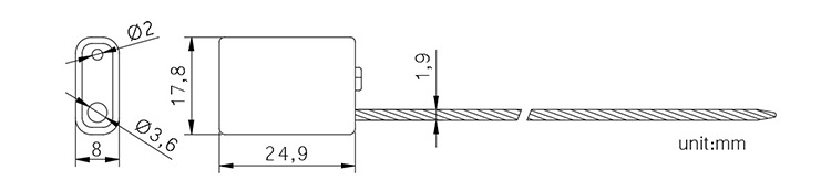 High security tamper proof single-used cable seal CAD